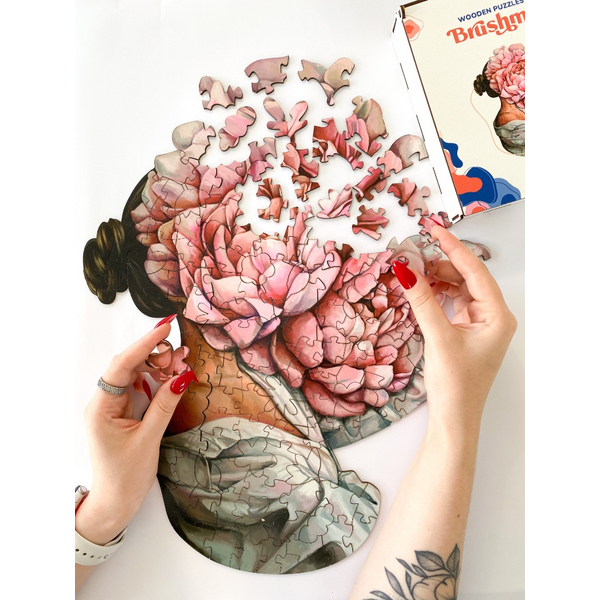 Дерев’яні пазли (281) - Загадка піонів (Розмір S)