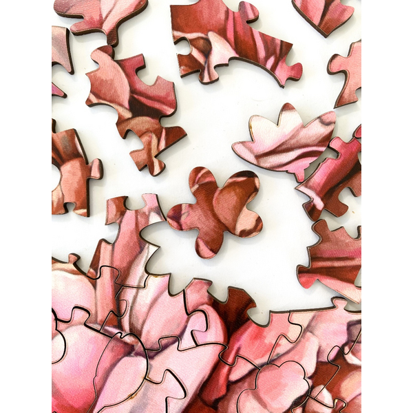 Дерев’яні пазли (281) - Загадка піонів (Розмір M)