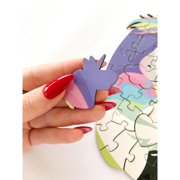 Дерев’яні пазли (281) - Єдиноріг в сердечках (Розмір L)