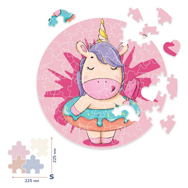 Дерев’яні пазли (281) - Єдиноріг з морозивом (Розмір S)