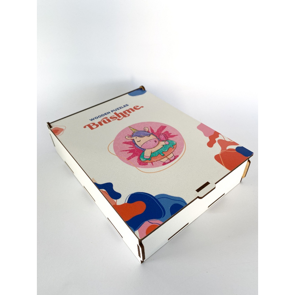 Дерев’яні пазли (281) - Єдиноріг з морозивом (Розмір M)