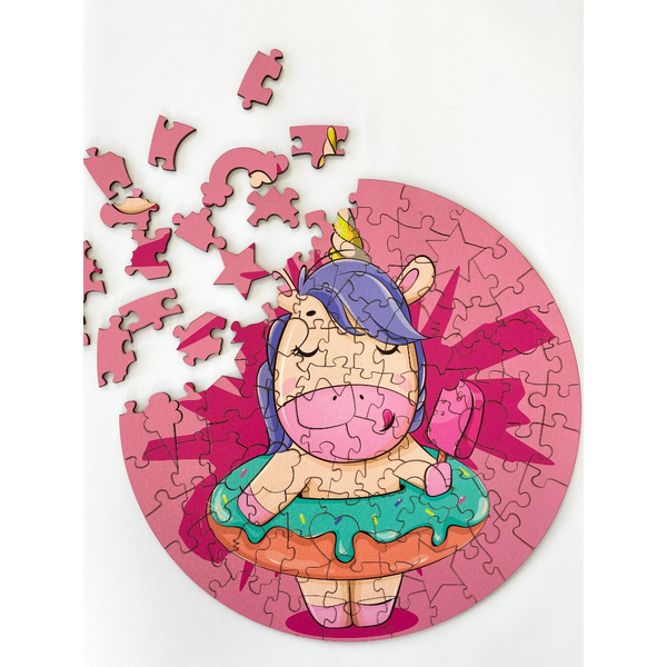 Дерев’яні пазли (281) - Єдиноріг з морозивом (Розмір M)