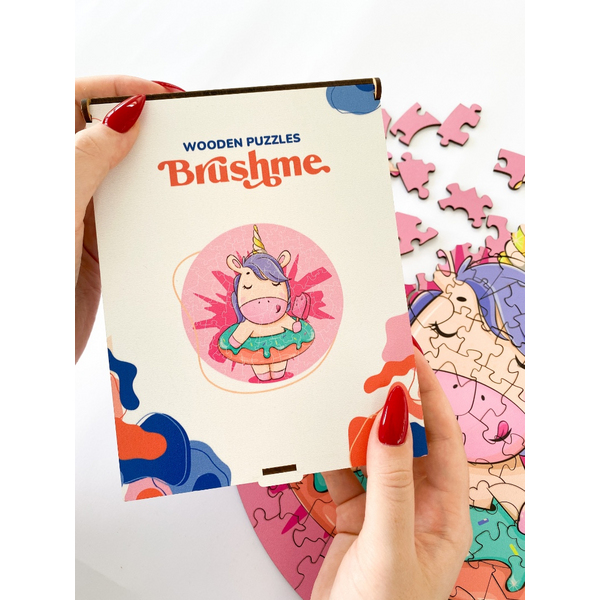 Дерев’яні пазли (281) - Єдиноріг з морозивом (Розмір L)