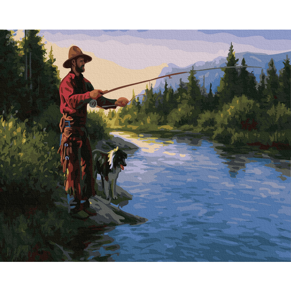 Картина по номерам Репродукції художників - Рибак на річці