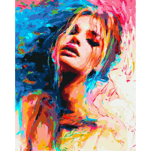 Картина по номерам Поп Арт - Дівчина в фарбах