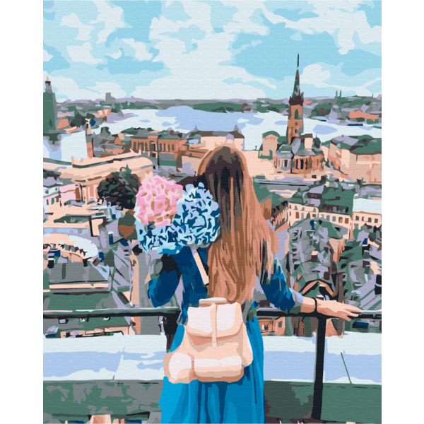 Картина по номерам Люди на картинах - Погляд на місто