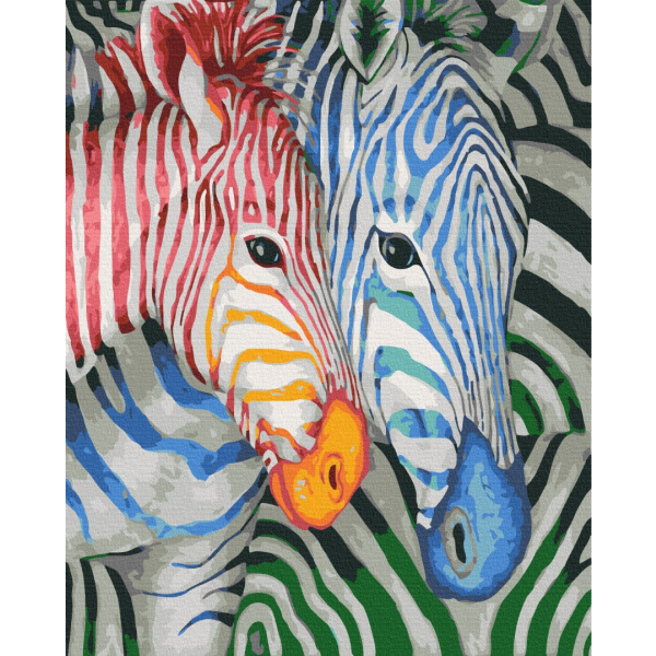 Картина по номерам Тварини, птахи та риби - Полосатые зебры