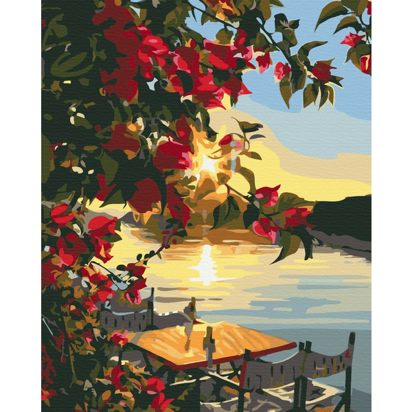 Картина по номерам Пейзажі - Закат солнца на причале
