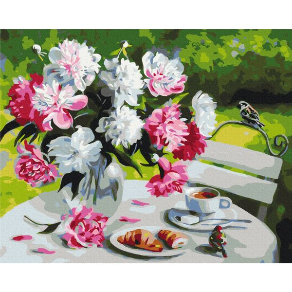 Картина по номерам Квіти - Завтрак с пионами