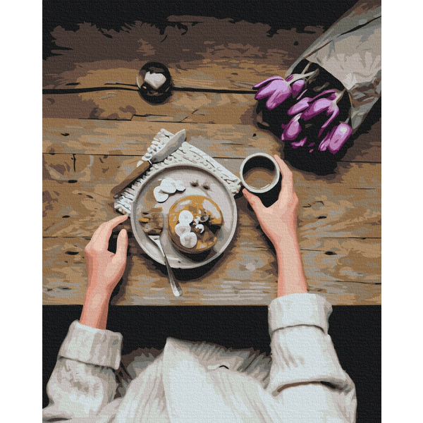 Картина по номерам Натюрморти - Сніданок в теплих тонах