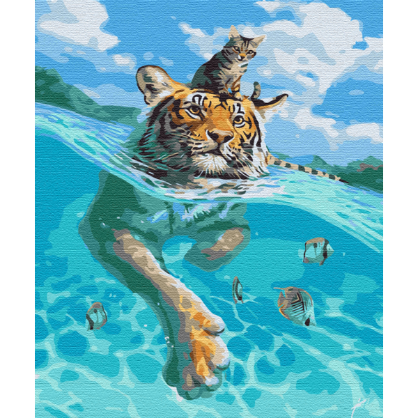 Картина по номерам Тварини, птахи та риби - У плавання!