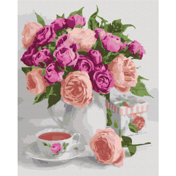 Картина по номерам Квіти - Фиолетовый натюрморт