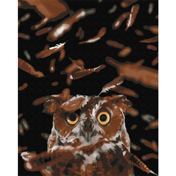 Картина по номерам Тварини, птахи та риби - Умная сова