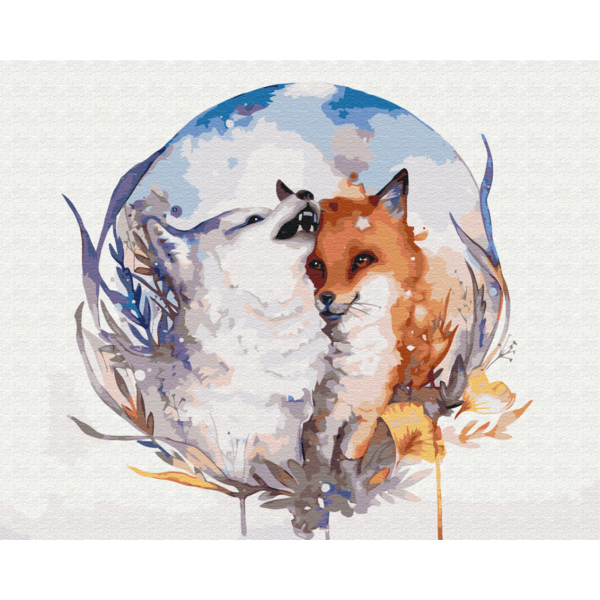 Картина по номерам Тварини, птахи та риби - Закохана лисичка