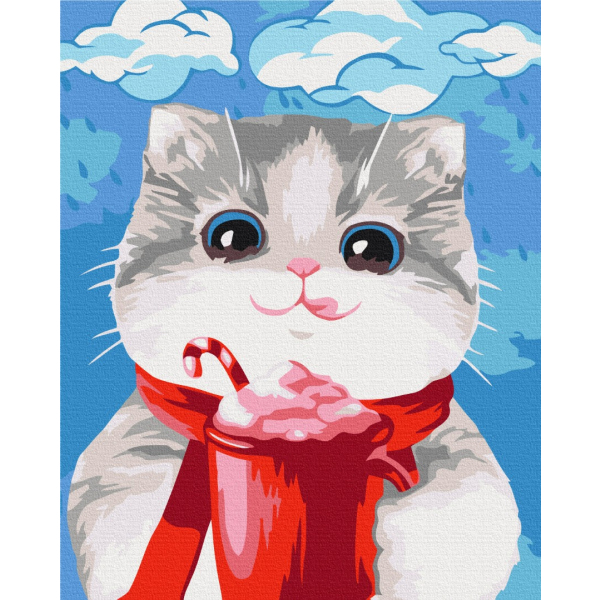 Картина по номерам Тварини, птахи та риби - Смаколик для котика