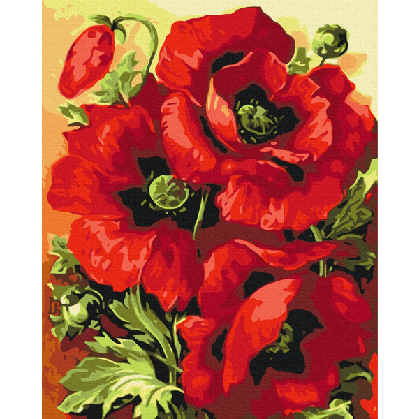 Картина по номерам Квіти - Печать в маках