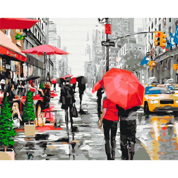 Картина по номерам Города - Дощ у Нью-Йорку