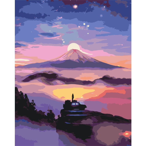 Картина по номерам Пейзажі - Сиреневый закат