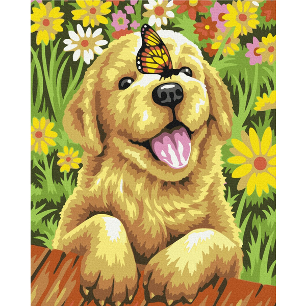 Картина по номерам Тварини, птахи та риби - Joyful puppy