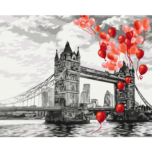 Картина по номерам Города - Повітряні кульки над Тауерським мостом