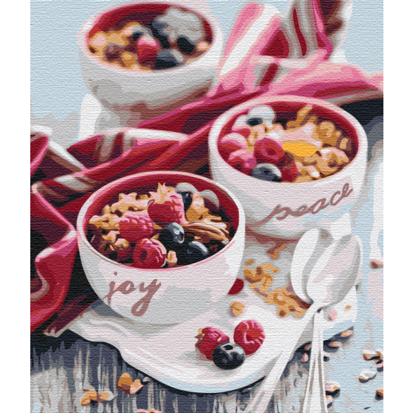 Картина по номерам Натюрморти - Ягідний сніданок