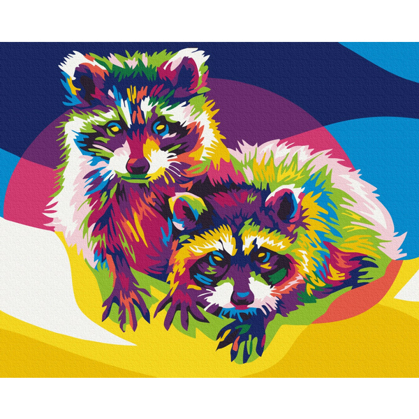 Картина по номерам Поп Арт - Веселкові єноти