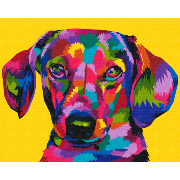 Картина по номерам Тварини, птахи та риби - Веселкова такса