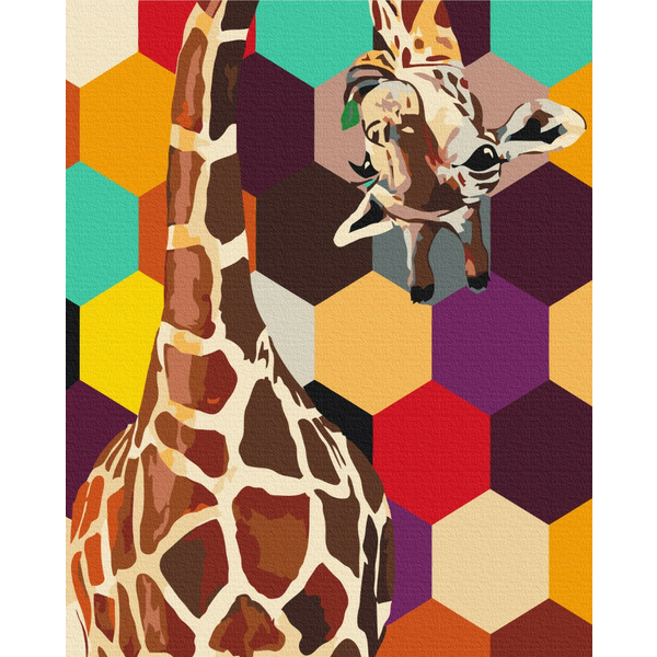 Картина по номерам Тварини, птахи та риби - Жираф в мозаїці