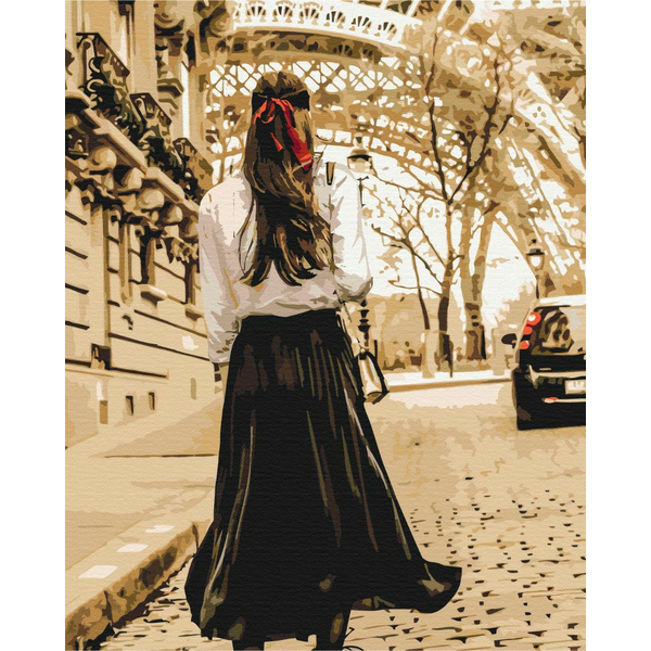 Картина по номерам Люди на картинах - Дама на улицах Парижа
