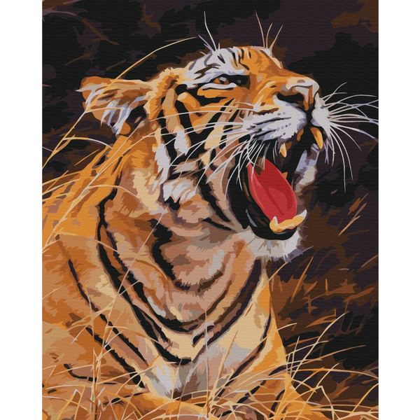 Картина по номерам Тварини, птахи та риби - Рев тигра