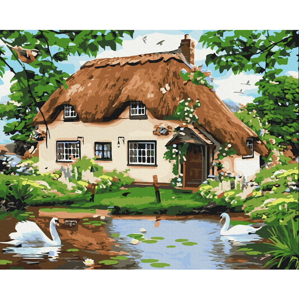 Картина по номерам Українські міста та ландшафти - Сельский домик