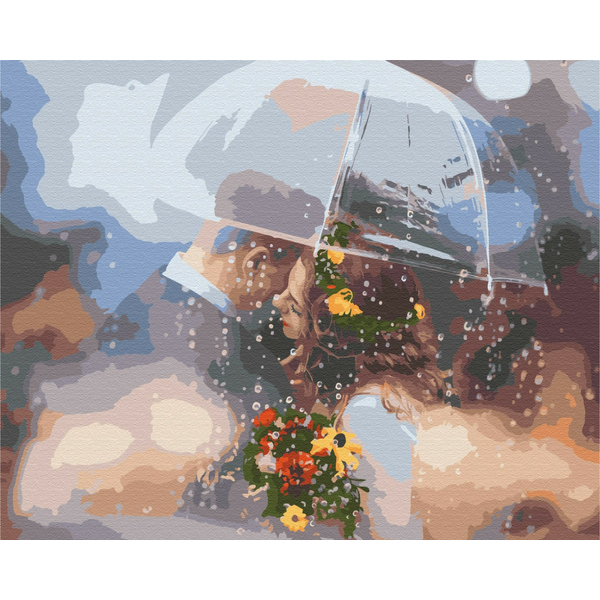 Картина по номерам Романтика - Кохання під парасолькою