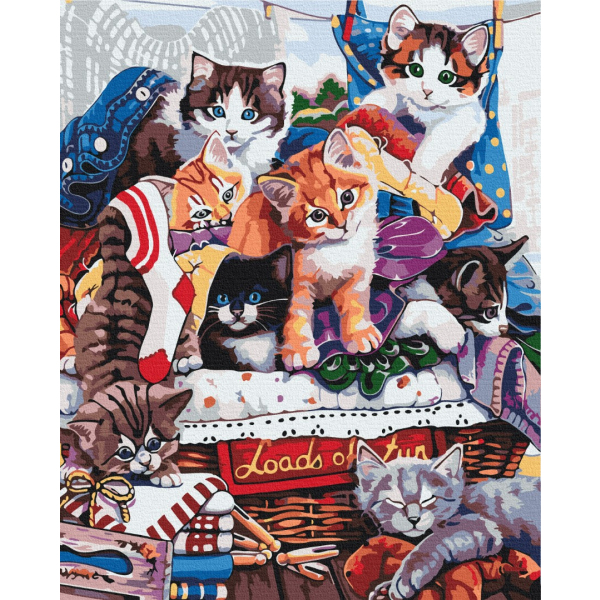 Картина по номерам Тварини, птахи та риби - Кумедні котенята