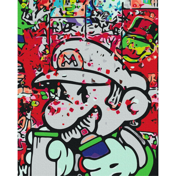 Картина по номерам Поп Арт - Графіті з Маріо