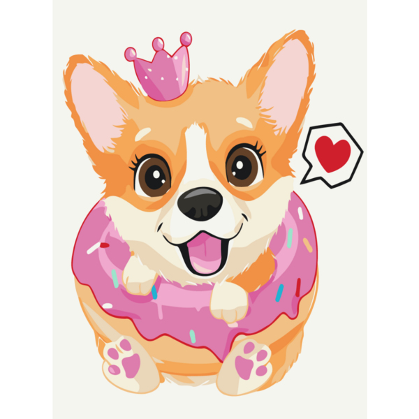 Картина по номерам Картины 30х40 - Принцесса корги