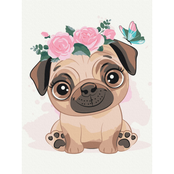 Картина по номерам Картины 30х40 - Милий мопс