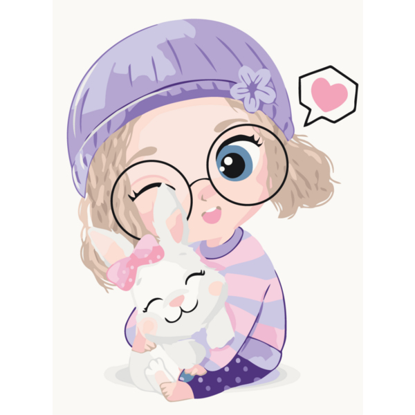 Картина по номерам Картины 30х40 - Дівчинка з кроликом