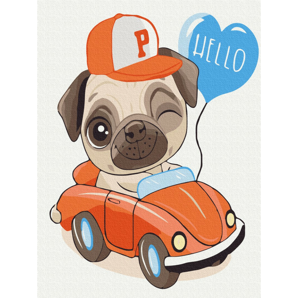 Картина по номерам Картины 30х40 - Приветик от мопса