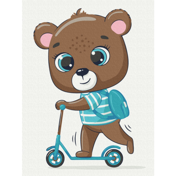 Картина по номерам Картины 30х40 - Ведмедик школярик