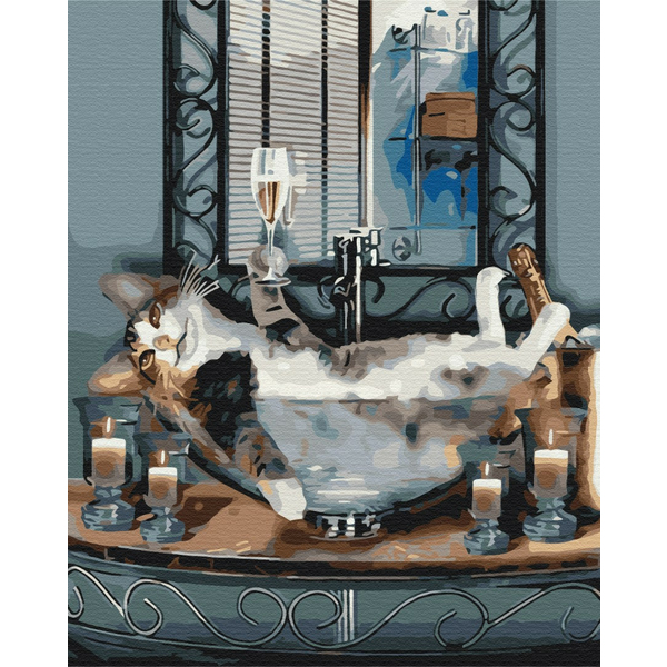 Картина по номерам Тварини, птахи та риби - Ігристий котик