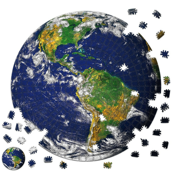 Дерев'яні пазли круглі - Земля