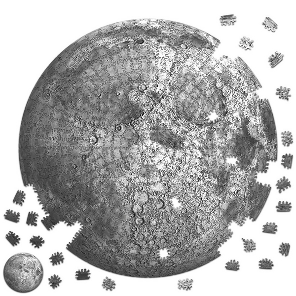 Дерев'яні пазли круглі - Місяць