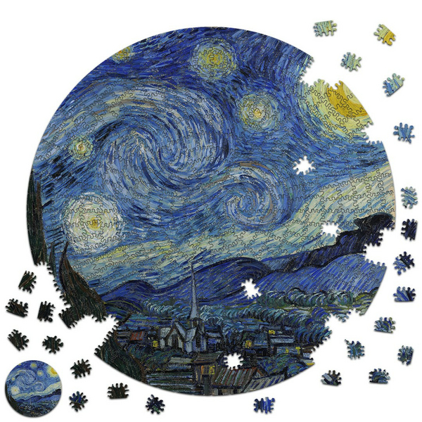 Дерев'яні пазли круглі - Зоряна ніч