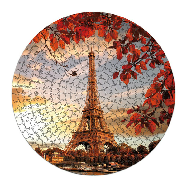 Дерев'яні пазли круглі - Ейфелева вежа