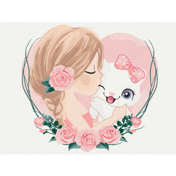 Картина по номерам Картины 30х40 - Кошкина любовь