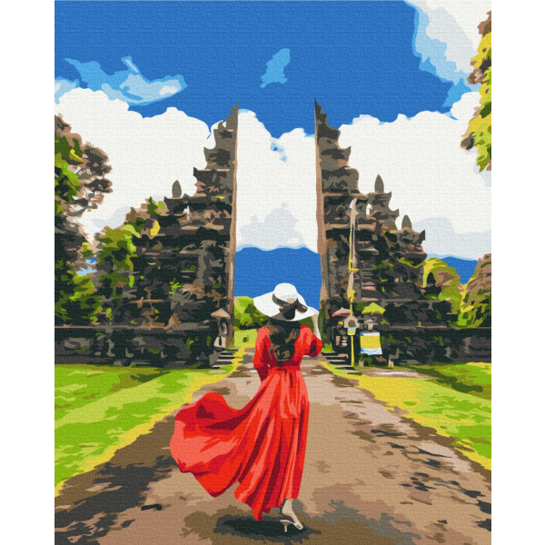 Картина по номерам Города - Мандрівниця біля храму Лемпуянг