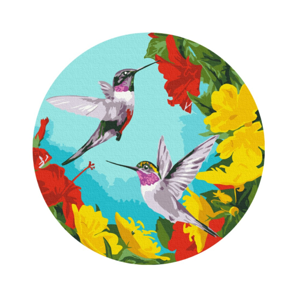 30 см - Колібрі в квітах (Розмір M)