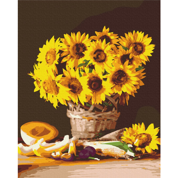 Картина по номерам Квіти - Яркие подсолнухи