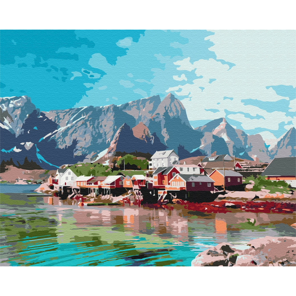 Картина по номерам Природа - Поселок в хрустальных горах
