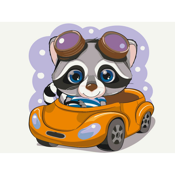 Картина по номерам Картины 30х40 - Енотик на виражах